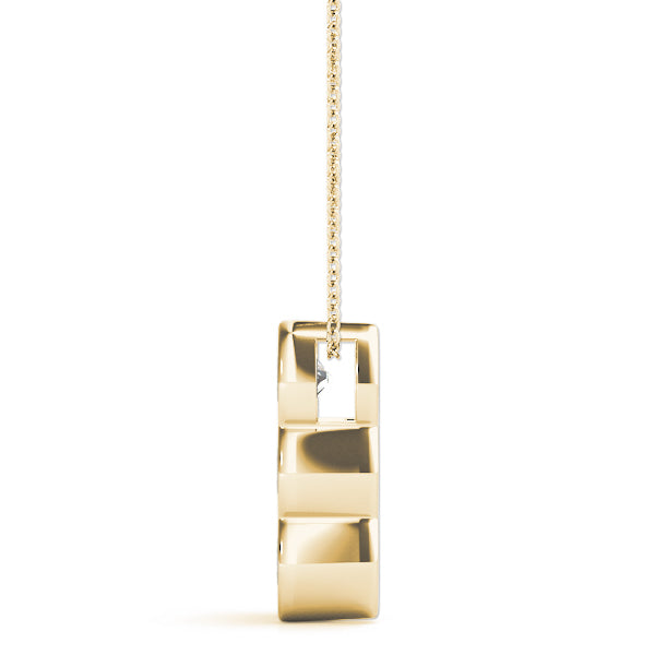 3-Stone Diamond 18K Yellow Gold Pendant