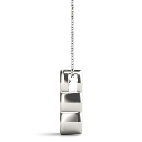 White Platinum 3-Stone Lab Diamond Pendant
