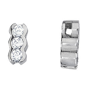 14K White Gold 1 CT Three Stone Diamond Pendant