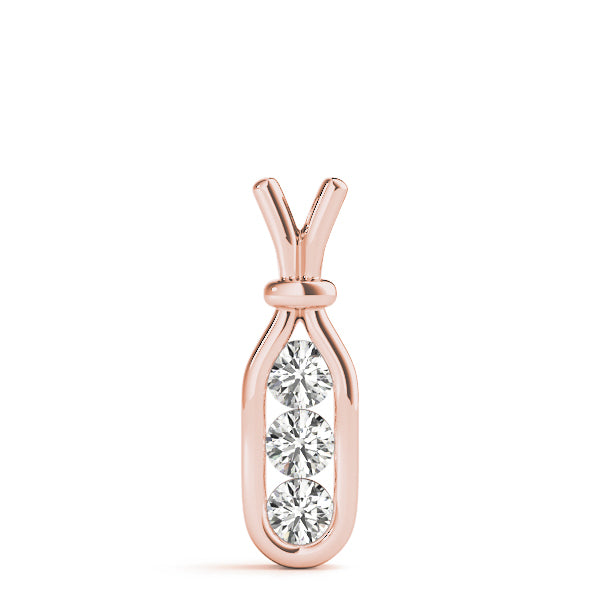 3-Stone Rose Gold Diamond Pendant