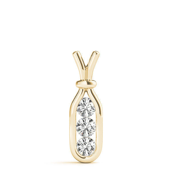 18K Yellow Gold Lab Diamond 3-Stone Pendant