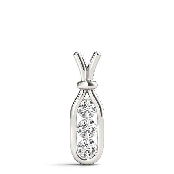 White Gold 3-Stone Lab Diamond Pendant