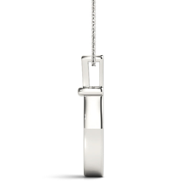 White Platinum 3-Stone Lab Diamond Pendant