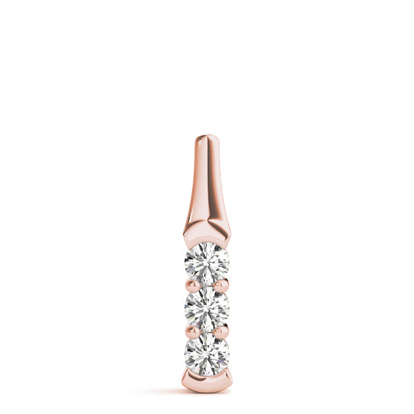 Rose Gold 3-Stone Lab Diamond Pendant
