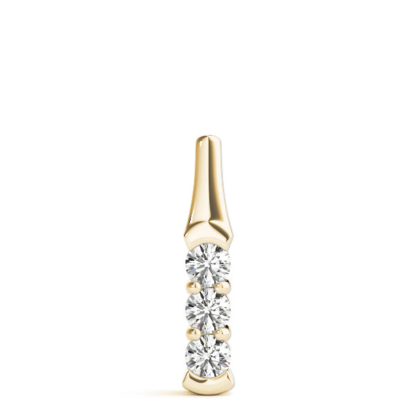 3-Stone Diamond 18K Yellow Gold Pendant