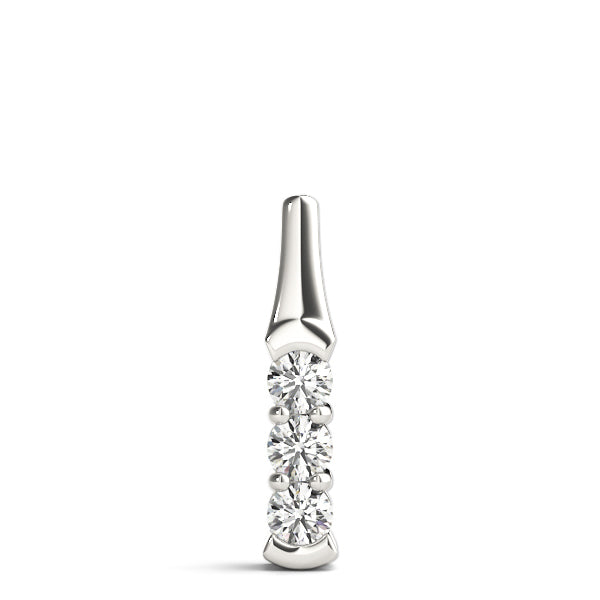 Lab Diamond 3 Stone White Gold Pendant