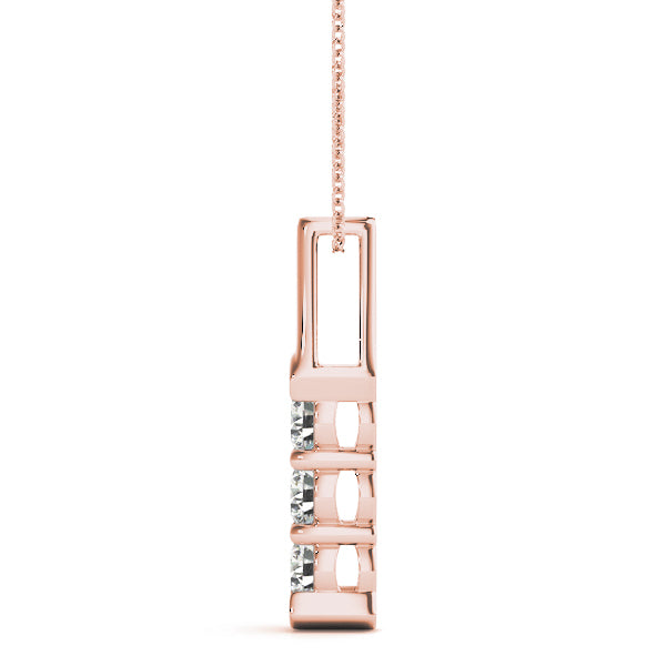 Rose Gold 3-Stone Lab Diamond Pendant