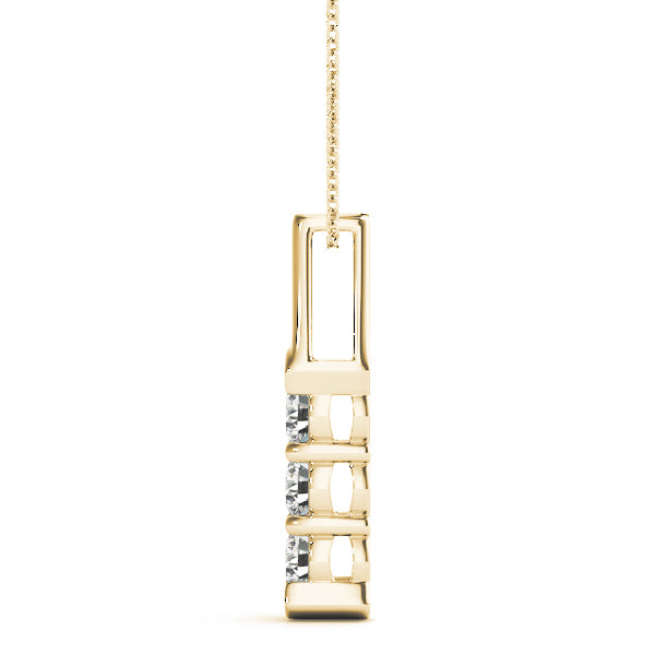18K Yellow Gold 3-Stone Diamond Pendant