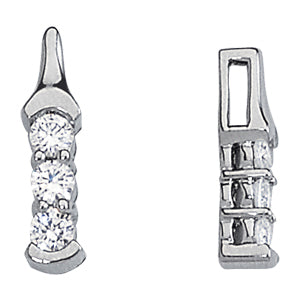 14K White Gold 3-Stone Diamond Pendant