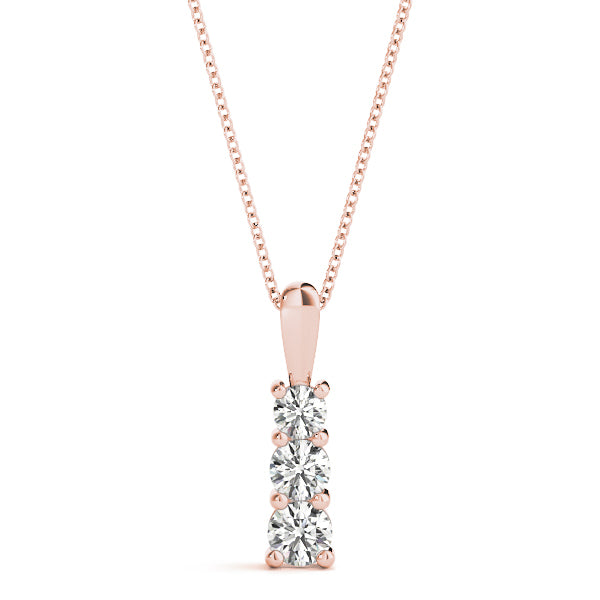 Rose Gold Lab Diamond 3-Stone Pendant | 0.27 CTW