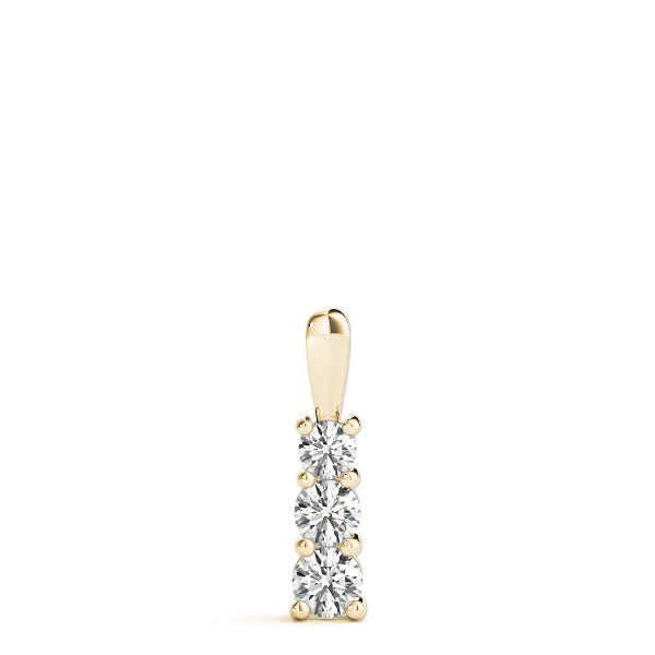 14K Yellow Gold Lab Diamond 3-Stone Pendant