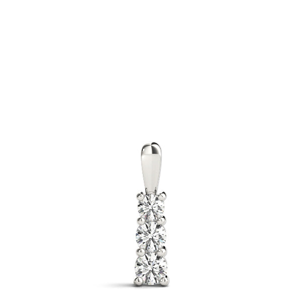 3-Stone White Platinum Diamond Pendant
