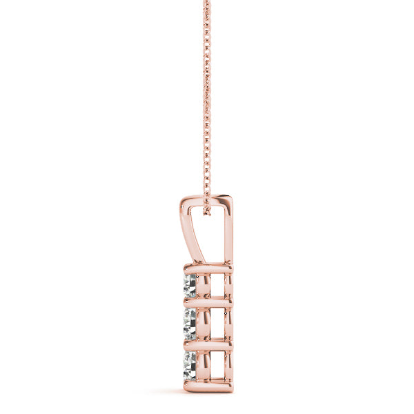 Rose Gold Lab Diamond 3-Stone Pendant | 0.27 CTW