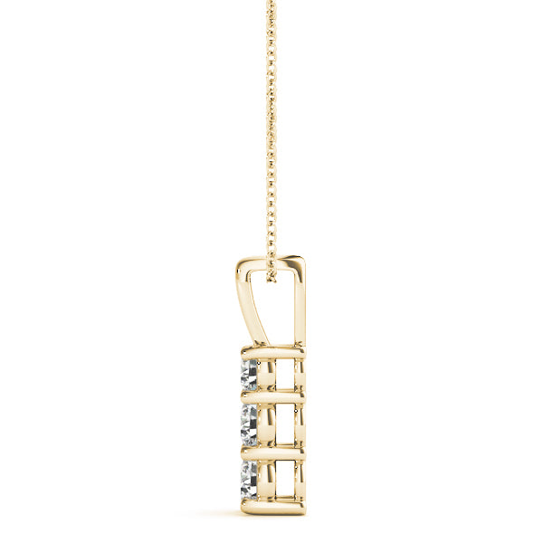 18K Yellow Gold Lab Diamond 3-Stone Pendant