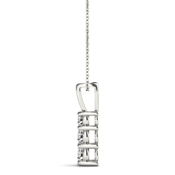 3-Stone White Platinum Diamond Pendant