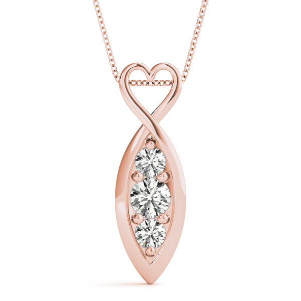 Rose Gold Lab Diamond 3-Stone Pendant | 0.45ctw