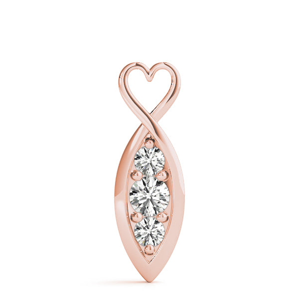 Rose Gold Lab Diamond 3-Stone Pendant | 0.45ctw
