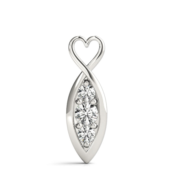 White Platinum 3-Stone Diamond Pendant