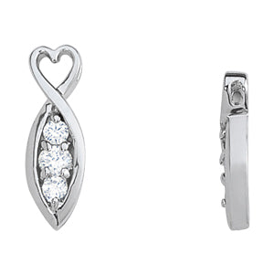 Platinum 1/2 CT Round Diamond Three-Stone Pendant