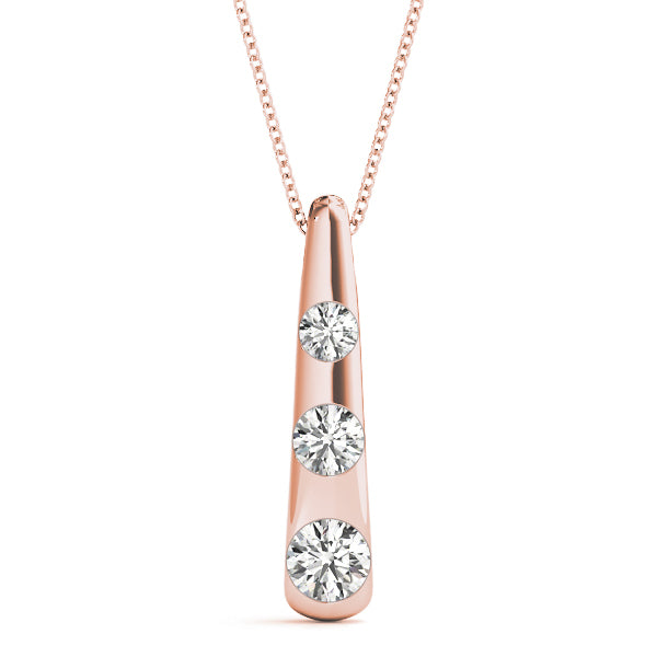 Rose Gold Lab Diamond 3-Stone Pendant | 0.40 CTW