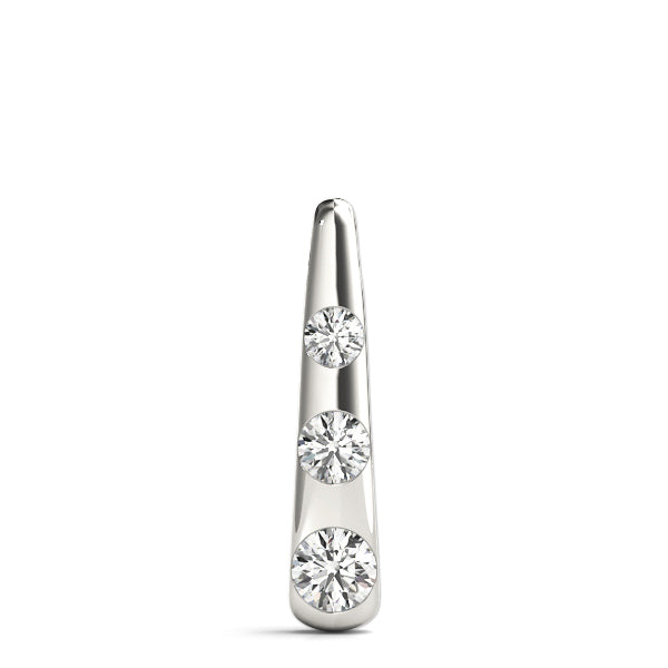 18K White Gold Round Diamond 3-Stone Pendant