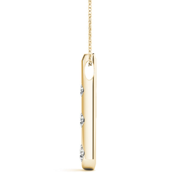 18K Yellow Gold Lab Diamond 3-Stone Pendant