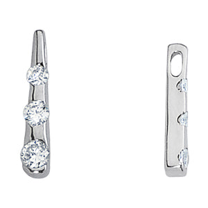 14K White Gold 0.35ctw Round Diamond Pendant