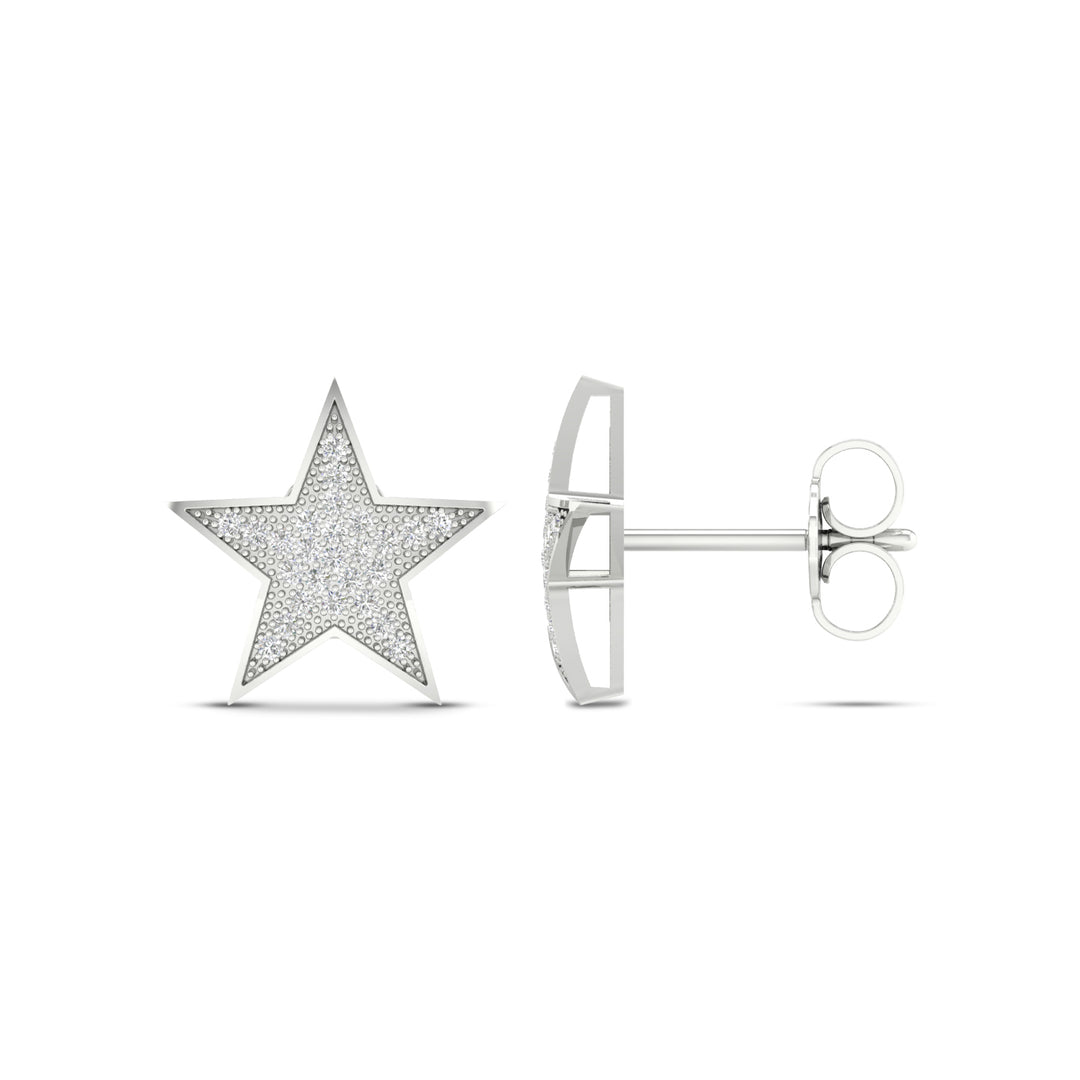 10k White Gold Lab Diamond Stud Earrings for Women