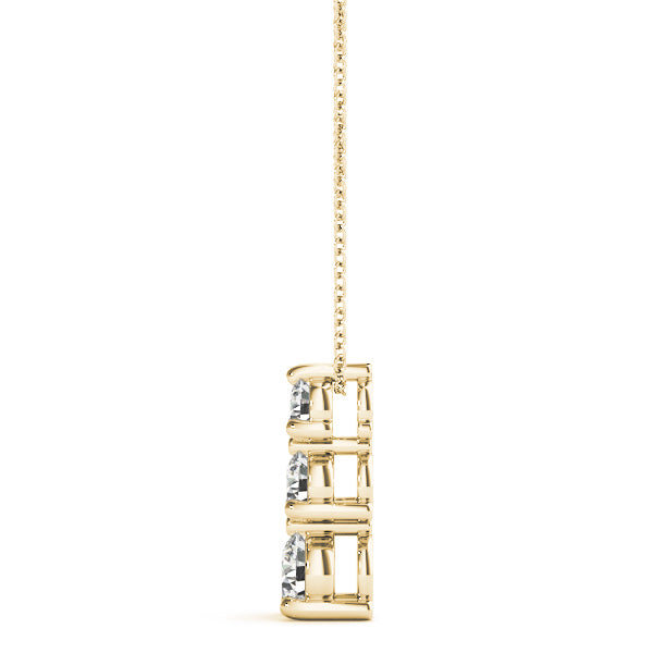14K Yellow Gold Lab Diamond 3-Stone Pendant