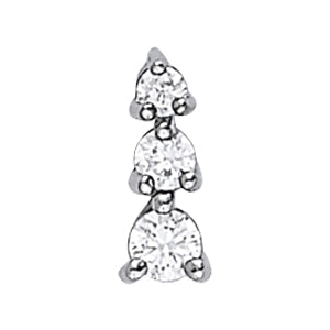 18K White Gold 1 ct Diamond Three-Stone Pendant Necklace