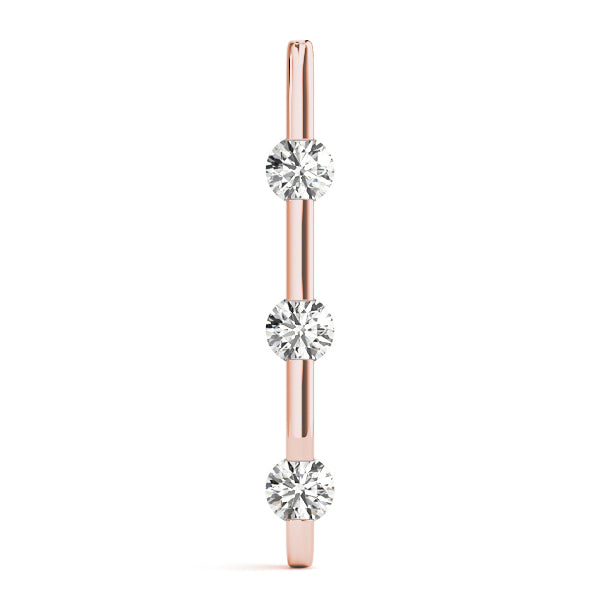 Rose Gold 3-Stone Lab Diamond Pendant