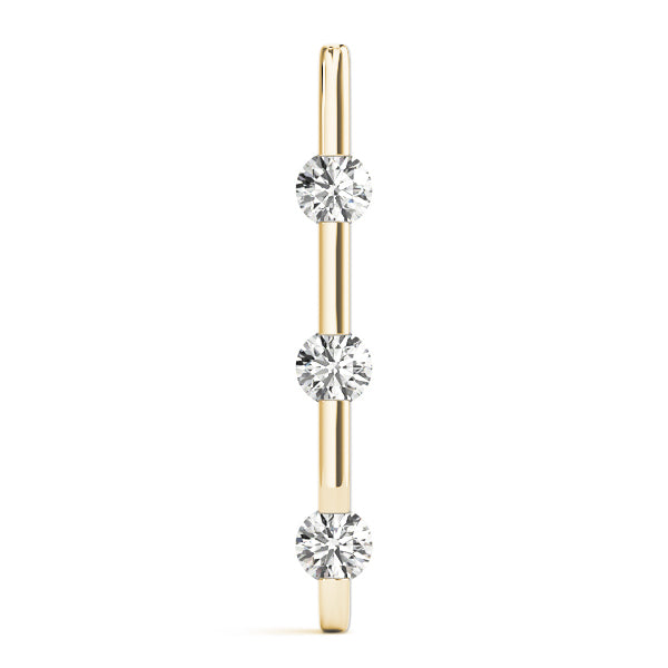 3-Stone Diamond 18K Yellow Gold Pendant