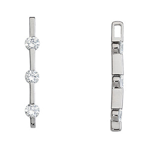 Platinum 1 CT Diamond Three Stone Pendant Necklace
