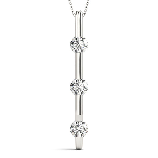 White Gold 3-Stone Lab Diamond Pendant