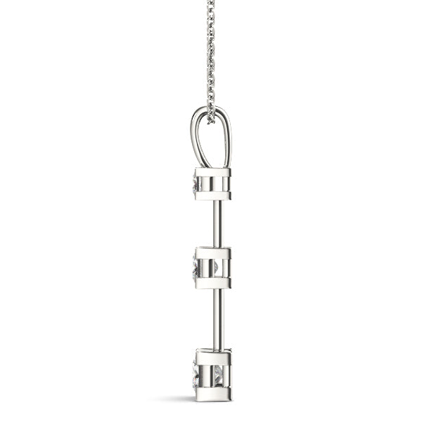 14K White Gold Square Lab Diamond Pendant