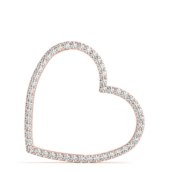 14K Rose Gold Multi-Diamond Heart Pendant