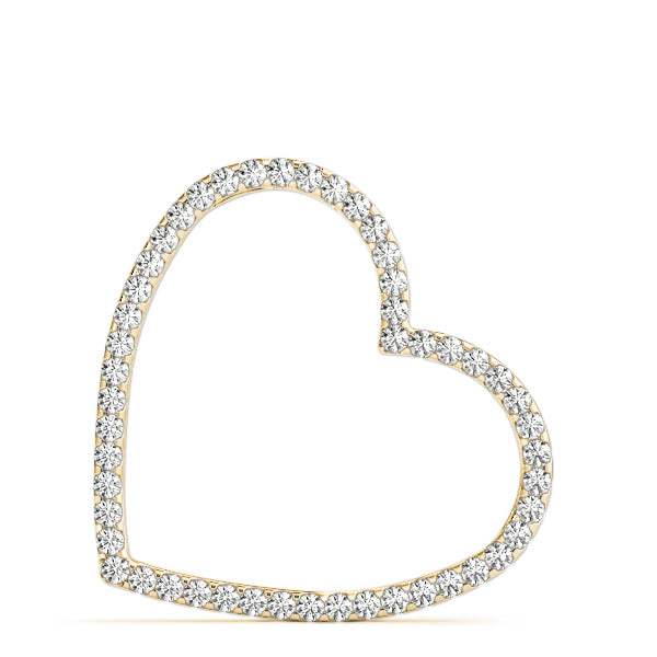 14K Yellow Gold Multi-Diamond Heart Pendant