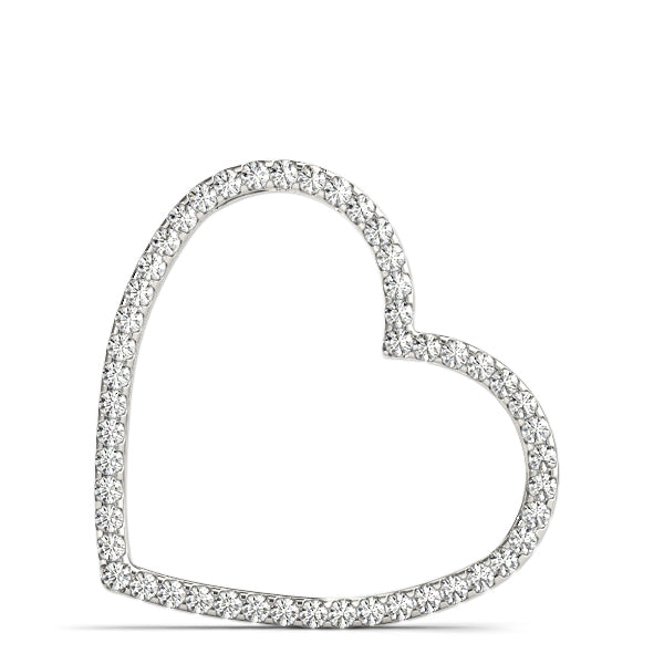 White Gold 50-Diamond Heart Pendant