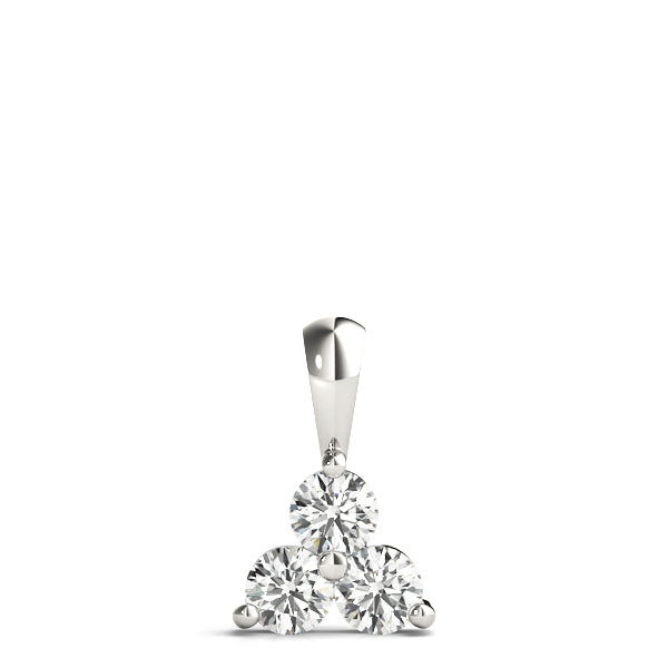 White Platinum 3-Stone Lab Diamond Pendant