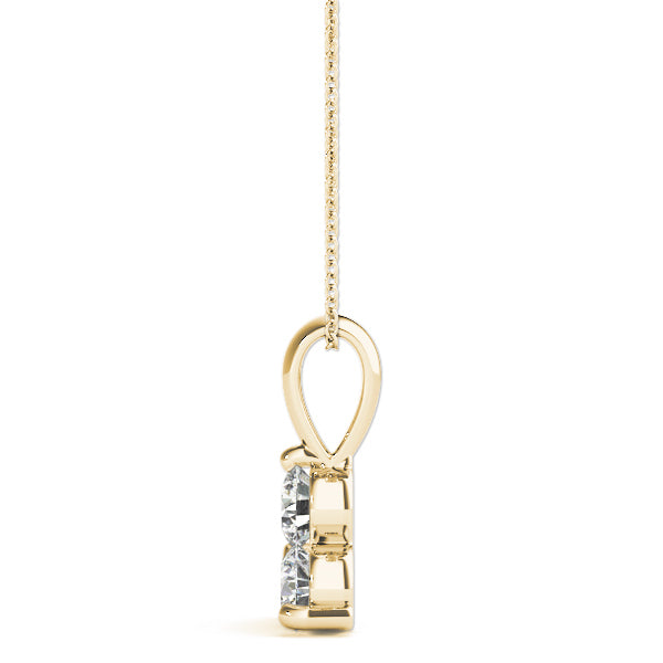 18K Yellow Gold Round Diamond 3-Stone Pendant