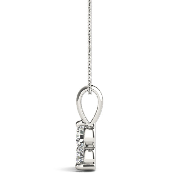 White Gold 3-Stone Lab Diamond Pendant