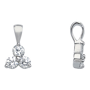 Platinum 1ctw Round Diamond Three-Stone Pendant