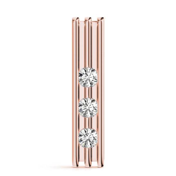 18K Rose Gold 3-Stone Lab Diamond Pendant