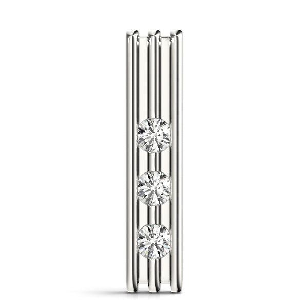 White Platinum 3-Stone Lab Diamond Pendant
