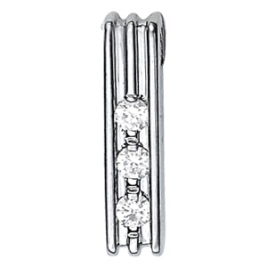 Platinum 1/2 CT Three-Stone Diamond Pendant Necklace