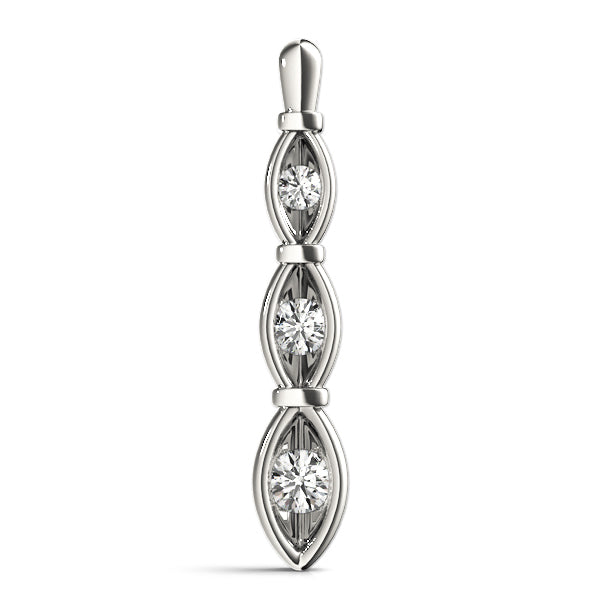 Platinum 0.33ctw Round Diamond Three Stone Pendant