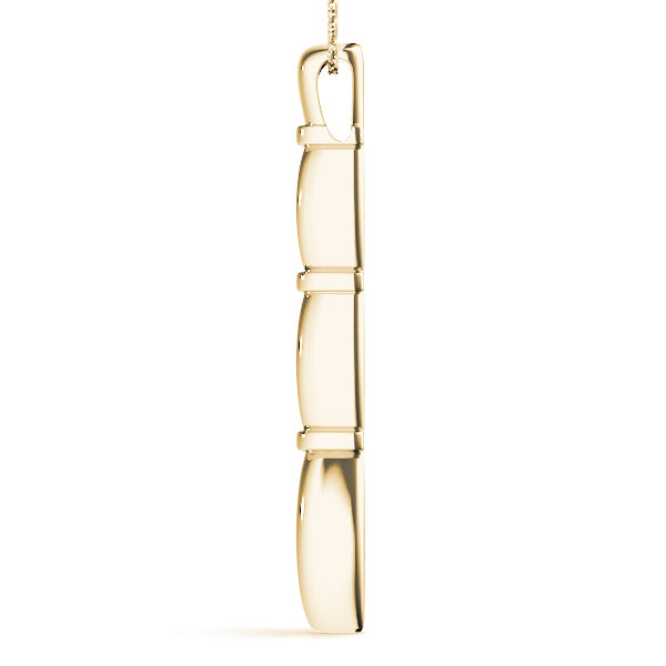 18K Yellow Gold 1/2 ct Diamond Three-Stone Pendant