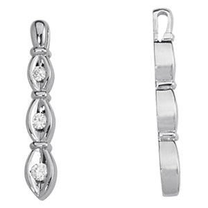 18K White Gold 1/2 CT Diamond Three Stone Pendant