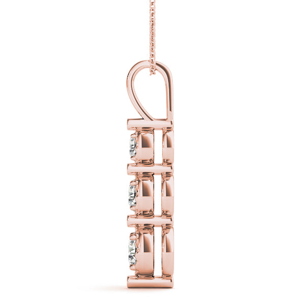 18K Rose Gold 1/2 ct Diamond Three-Stone Pendant