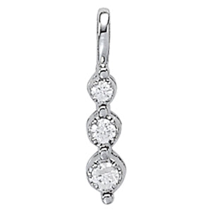 Platinum 0.35 CT Round Diamond Three-Stone Pendant